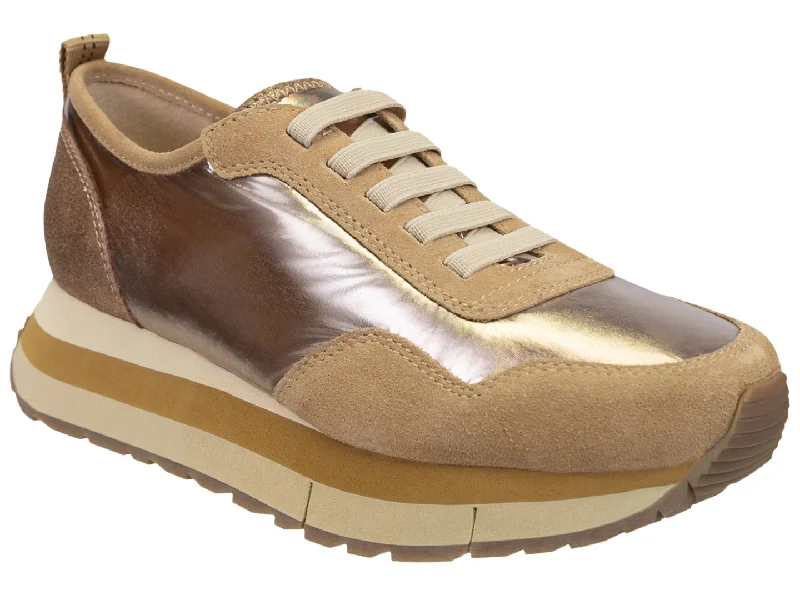 Cheap athletic shoes for budget runs-Naked Feet: KINETIC in GOLD Platform Sneakers