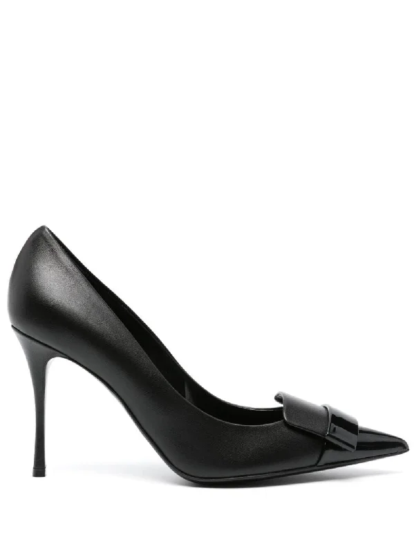 High heels with waterproof finish -SERGIO ROSSI Classic Leather Pumps 75MM