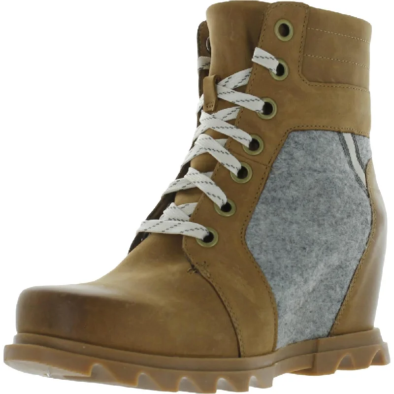 Boots for quiet indoor nights -Sorel Womens Joan of Arctic Wedge III Lexie Nubuck Combat & Lace-up Boots