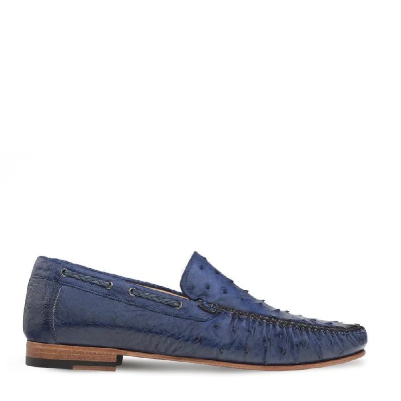 Affordable loafers for kids’ wear-Mezlan 7318-S-RX612 Men's Shoes Jeans Exotic Ostrich Dress Moccasin Loafers (MZ3362)