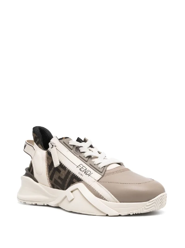 Fashionable athletic shoes for weekend sports-FENDI Flow Low-Top Leather Sneaker