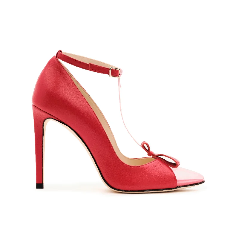 Best high heels for evening wear -Tamron Strappy Pumps in Santorini Red & Pink