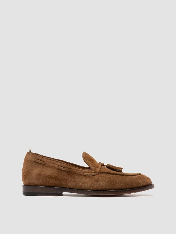 Fashionable loafers for night comfort-OPERA 002 - Brown Suede Tassel Loafers